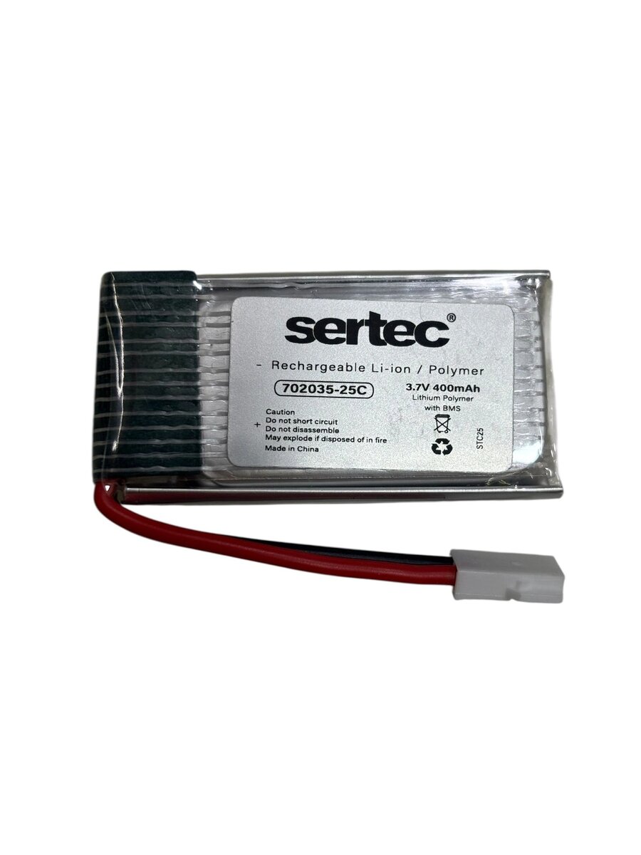 Sertec / 702035 / 3.7v - 400mah - 25c Beyaz Soket Sertec / 702035 / 3.7v - 400mah - 25c Beyaz Soket