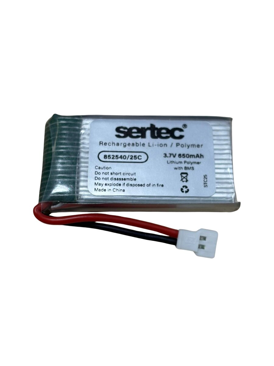 Sertec / 852540 / 3.7v - 650mah - 20c Beyaz Soket Sertec / 852540 / 3.7v - 650mah - 20c Beyaz Soket