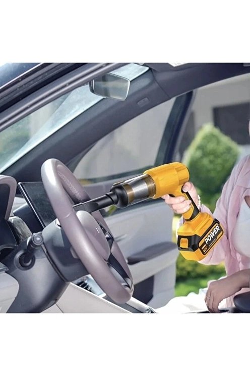 25.000mah Çift Bataryalı Auhma 20.000pa Ultra Çekim Güçlü Çantalı Araç Temizleme Süpürgesi