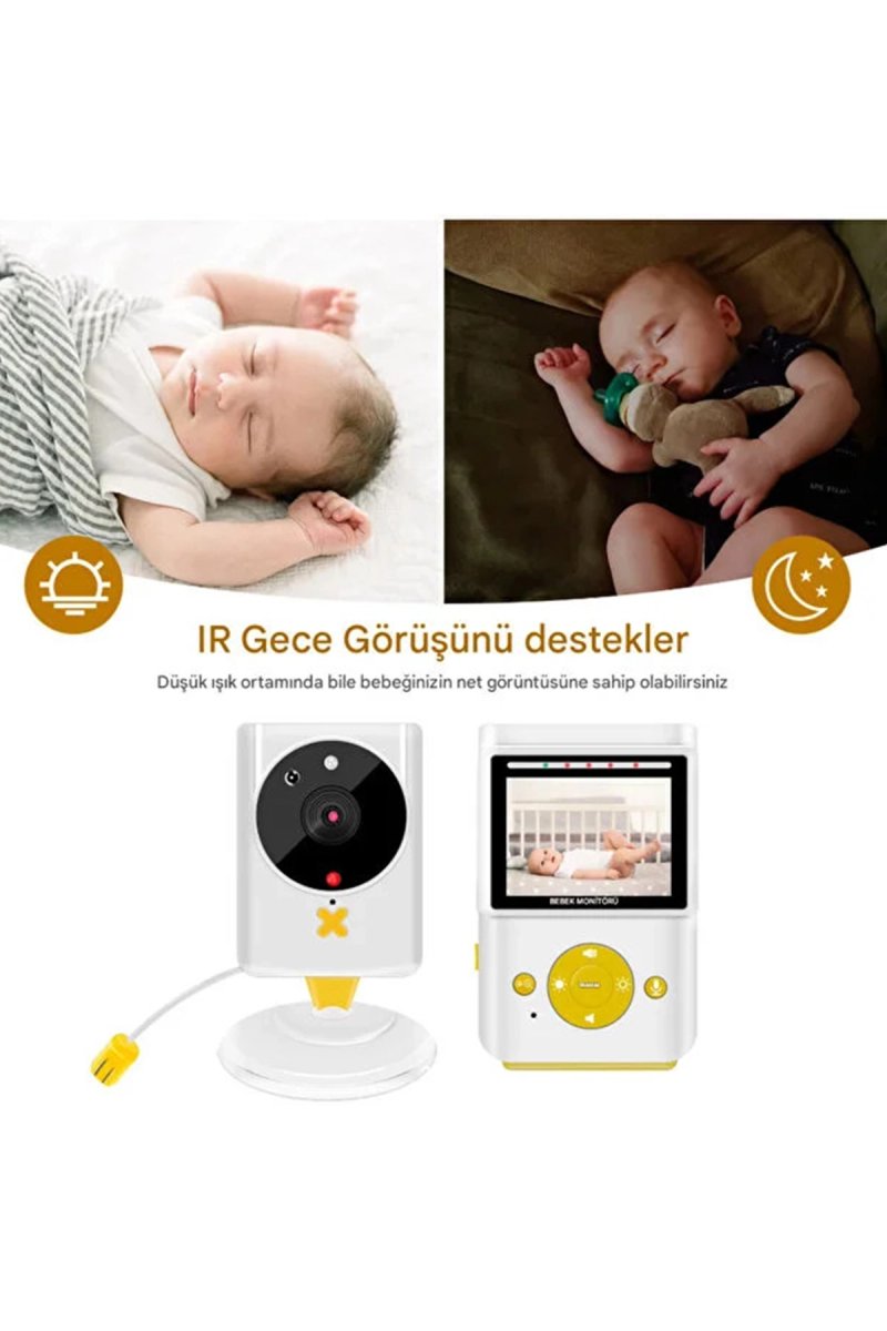Akıllı Bebek Kamerası Monitörlü Karşılıklı Konuşma Özellikli Sıcaklık İzleme 2.4 İnç Bebek Kamerası