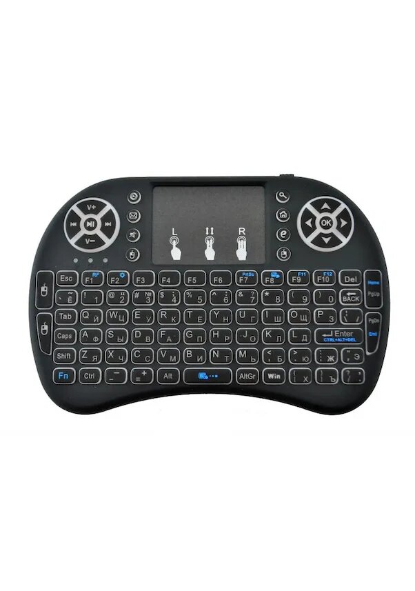 Smart Tv Box Ps3 Uyumlu Kablosuz Dokunmatik Işıklı Şarjlı Touchpadli Mini Q Klavye