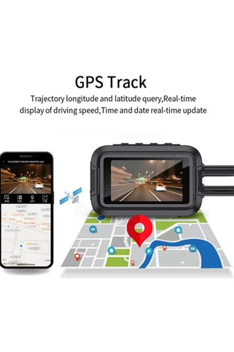 Motosiklet Kamerası Full Hd 1080p,150° Geniş Açı 3.0 Ekran Çift Ön–arka Kamera Wifi Destekli Gprs Özellikli