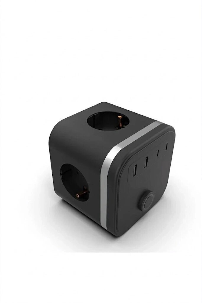 Termal Akım Korumalı Isıya Dayanıklı 3’lü Duvar Tipi Priz 2x Usb 2x Typce 3680 W