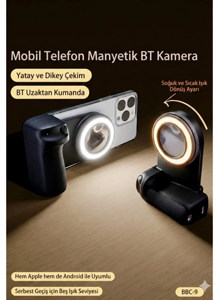 Bluetooth Manyetik Telefon Yapıştırma Kavrama Halka Dolgu Işığı İle Magsafe Selfie Klips Bluetooth Manyetik Telefon Yapıştırma Kavrama Halka Dolgu Işığı İle Magsafe Selfie Klips