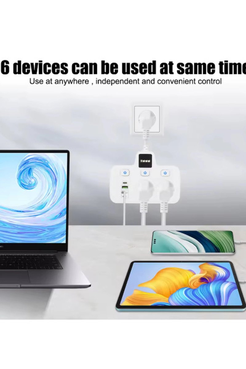 Vtn-503 Akım Korumalı Duvar Tipi Priz 2x Usb 2x Priz Typce 20w