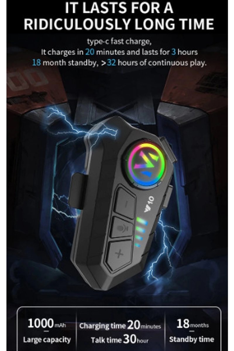 Y10 Kask Kulaklık Bluetooth Motosiklet Kulaklık 5,3 Bluetooth Intercom Motorsiklet Kulaklık