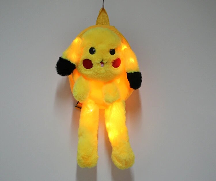 Peluş Işıklı Pikachu Sırt Çantası Alk3009