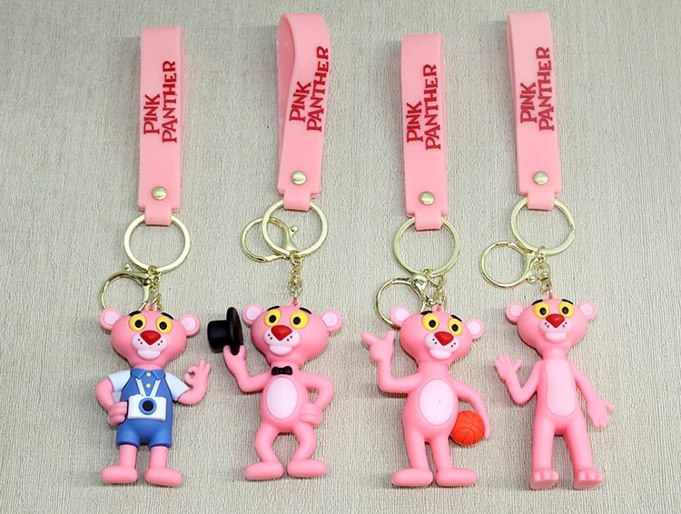 Pembe Panter Silikon Anahtarlık Alk4271