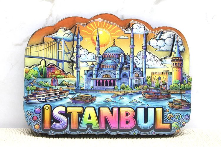 Ahşap İstanbul Temalı Magnet Alk4366 Ahşap İstanbul Temalı Magnet Alk4366