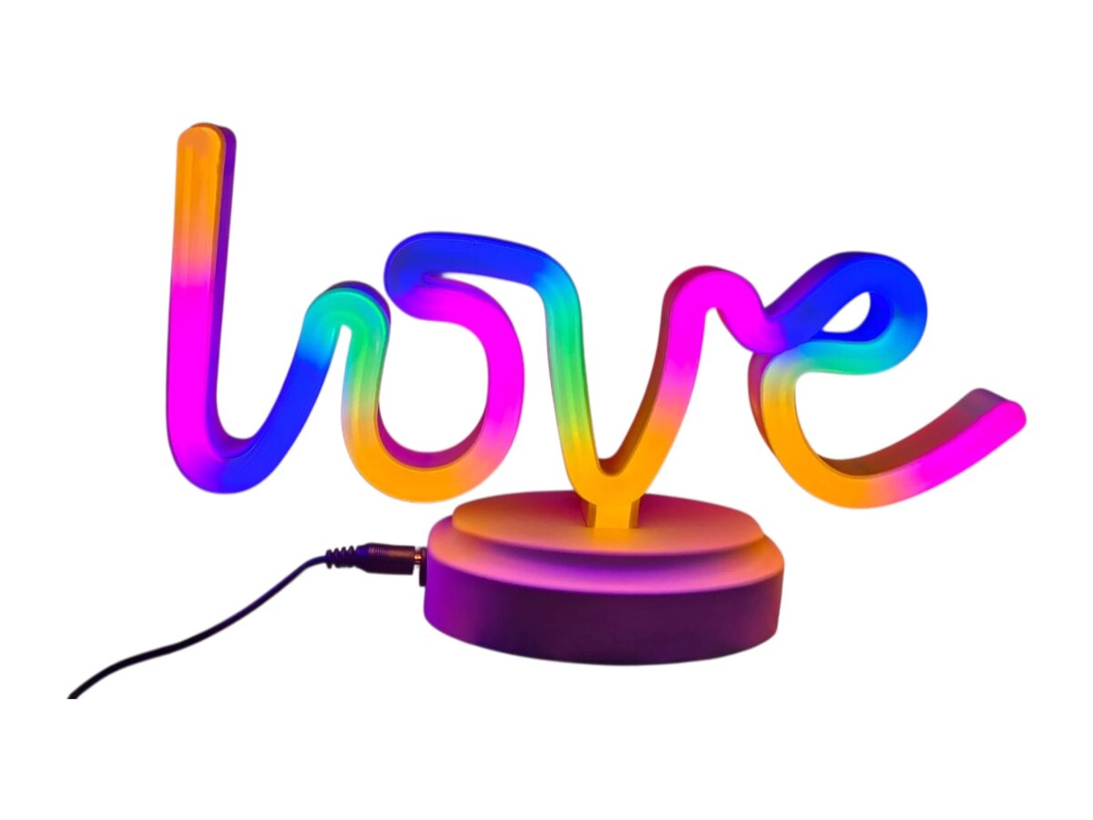 Neon Işıklı Love Yazılı Masa Gece Lambası Pil+usb Neon Işıklı Love Yazılı Masa Gece Lambası Pil+usb