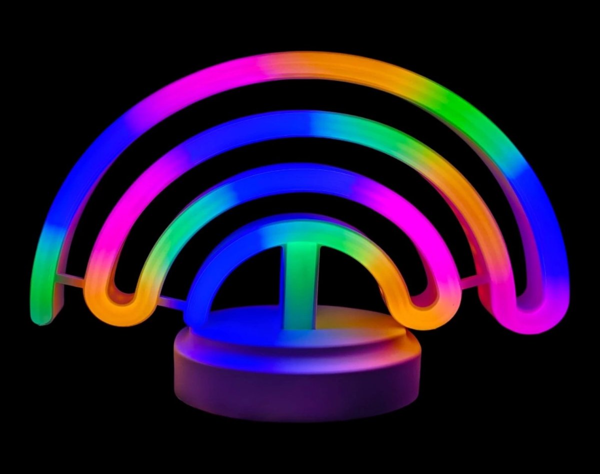 Neon Işıklı Gökkuşağı Masa Gece Lambası Pil+usb Neon Işıklı Gökkuşağı Masa Gece Lambası Pil+usb