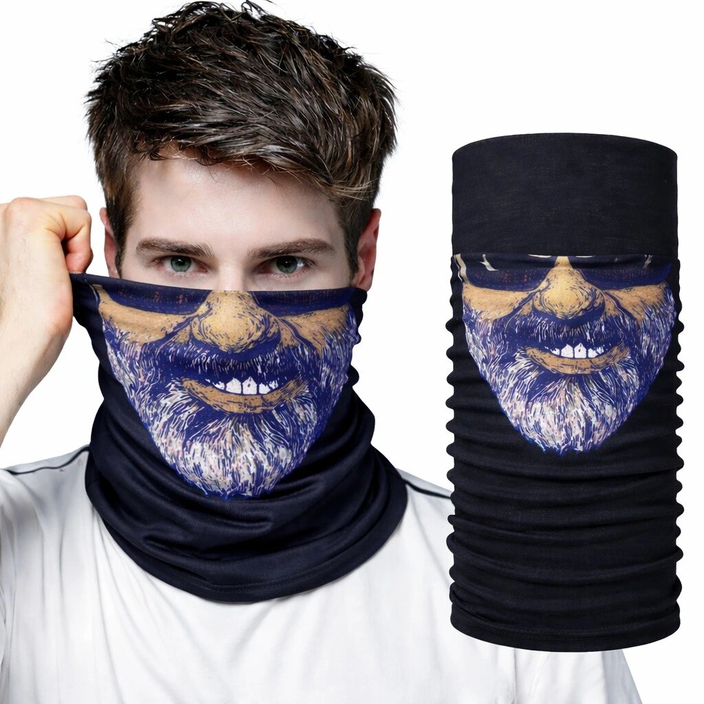 Sakallı Yüz Desenli Baf Buff – Çok Amaçlı Boyunluk  Maske 1 No