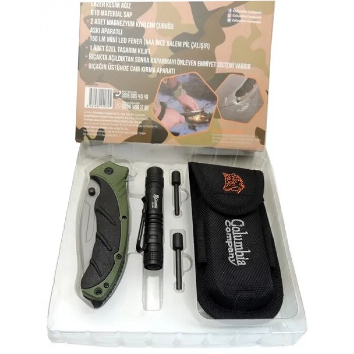 Fst-3070-b Kamp Çakısı Fenerli Grn. 21,5 Cm Manuel, Kemerlikli