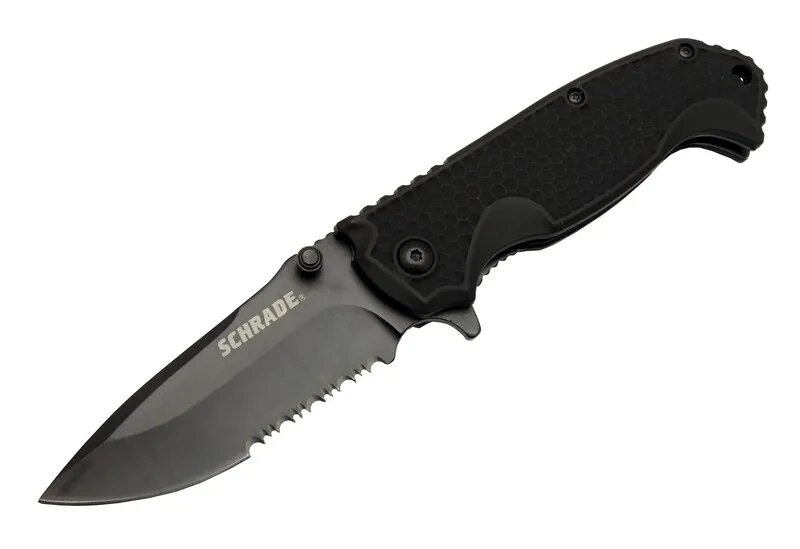 Schrade 5-1 Siyah Kamp Çakı 20cm- Yarı Otomatik, Testere Detaylı, Kemerlikli Schrade 5-1 Siyah Kamp Çakı 20cm- Yarı Otomatik, Testere Detaylı, Kemerlikli