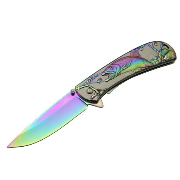 Balık Çakı Yst5954rb Gökkuşağı 20 Cm Manuel, Kemerlikli