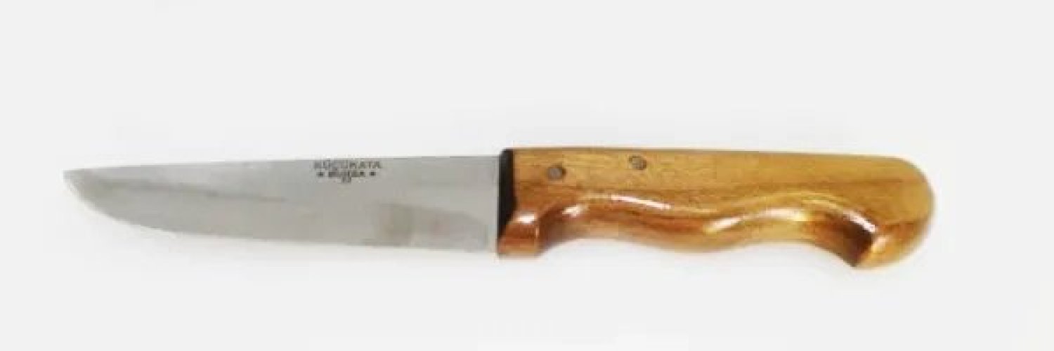 Bursa Kalın Küt Kasap Bıçağı No:1, 13 Cm - Ahşap Sap