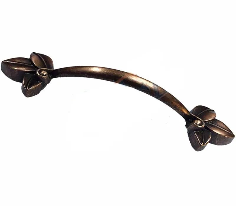 Dekoratif Zamak Yaprak Kulp - 96mm, Eskitme, 1 Adet Dekoratif Zamak Yaprak Kulp - 96mm, Eskitme, 1 Adet
