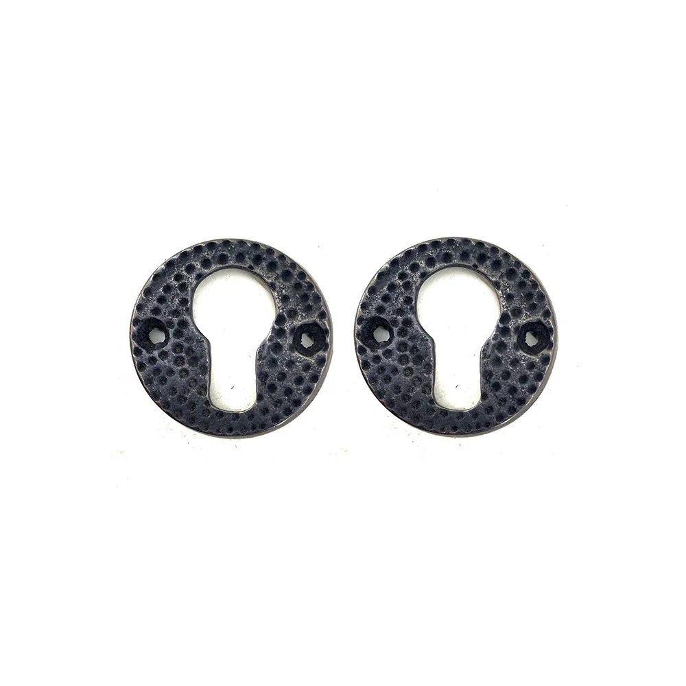Antika Tarz Dekoratif Pirinç Oda Kilit Rozeti - 49mm, Oksit