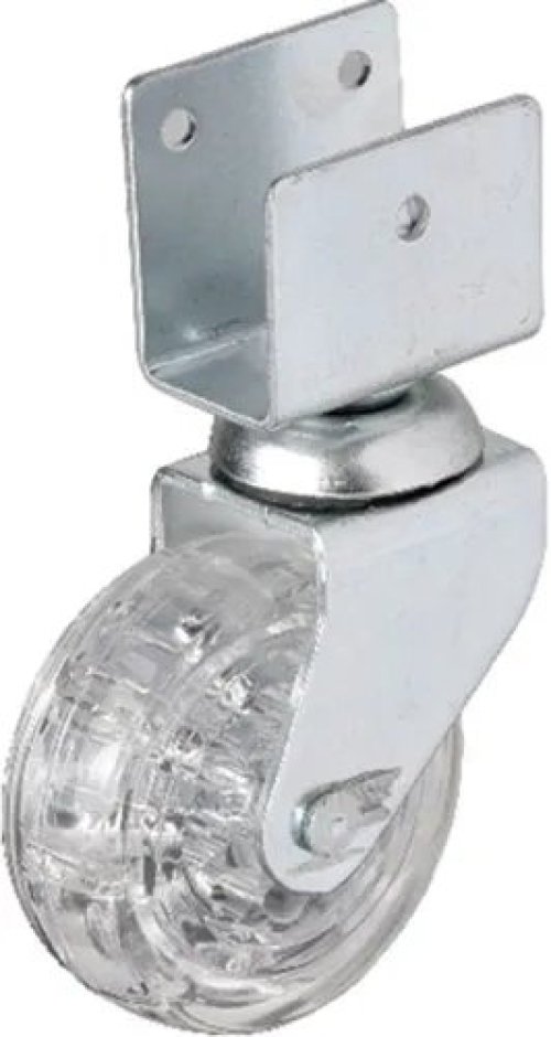 328 - 50x20 Mm Şeffaf Makaralı Kısa U Tablalı Teker 4 Adet