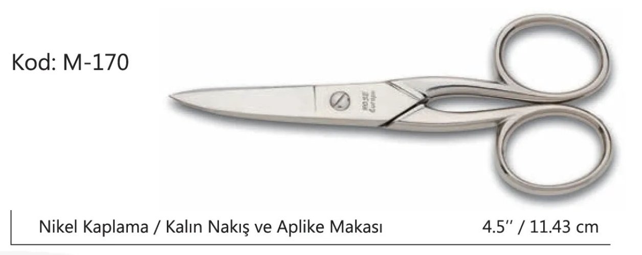 Europe Kalın Nakış Makası Süper Kalite No:4.5 11,43 Cm