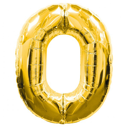 0 Rakamlı Folyo Balon Gold Renk  40 inç (CLZ)