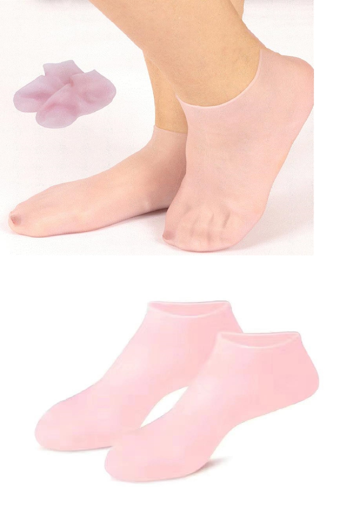CLZ174 1 çift silikon jel topuk nemlendirici çorap ayak bakımı çatlama koruyucu krem çorabı