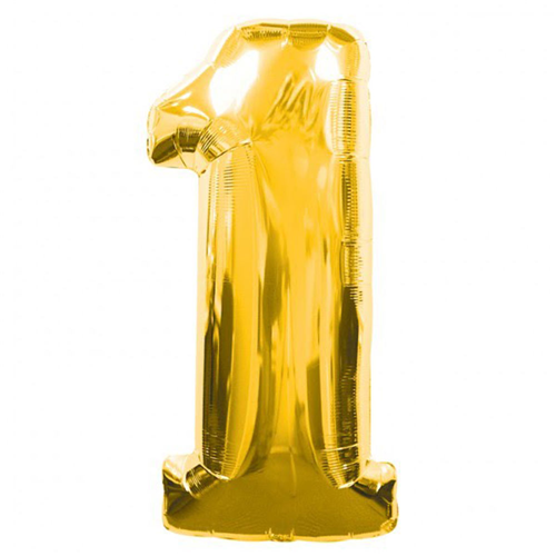 1 Rakamlı Folyo Balon Gold Renk  40 inç (CLZ)