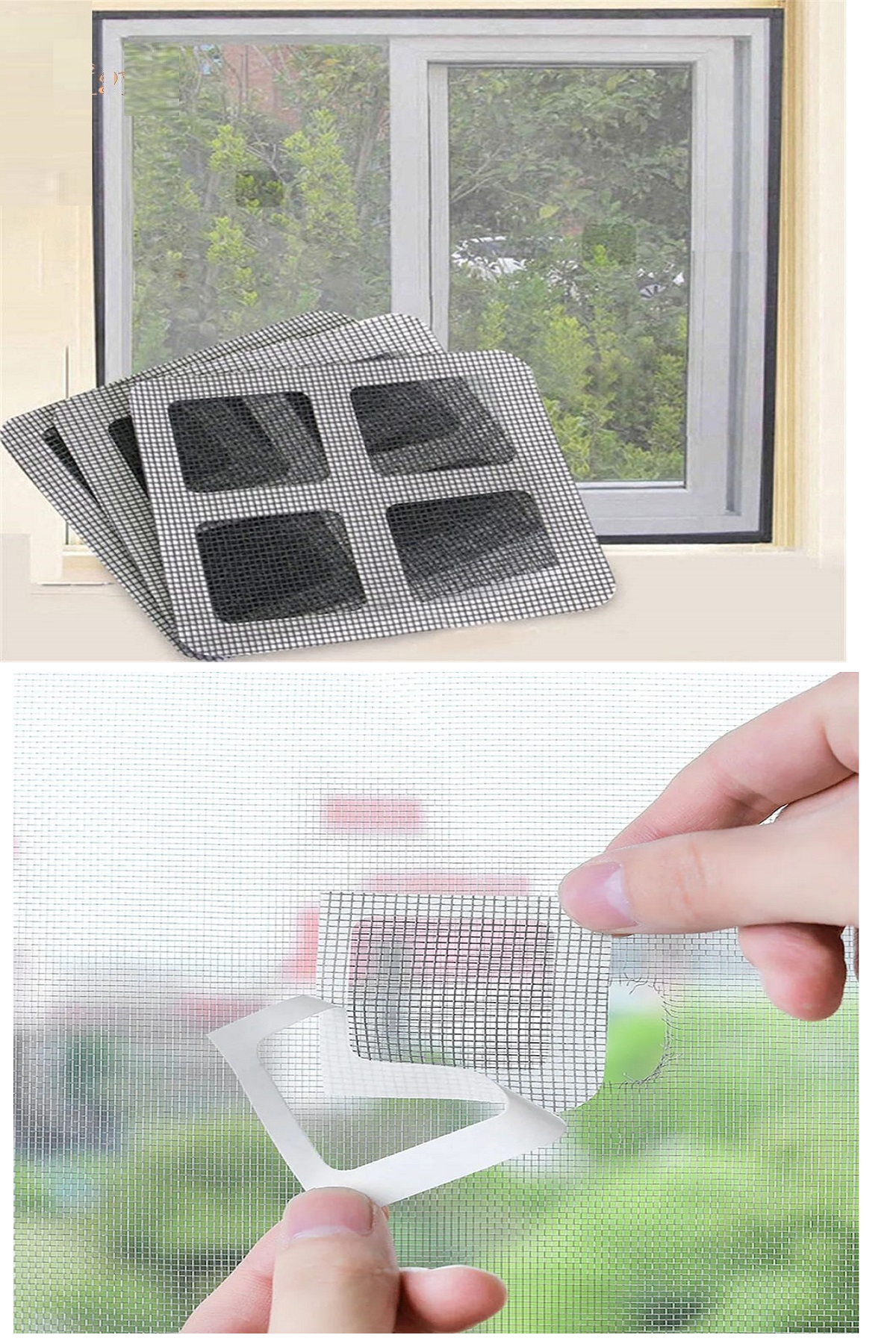 CLZ174 15 Adet Yapışkanlı Kesilerek Kullanılabilir Yırtık Kapı-Pencere Sinekliği Onarım Tamir Bandı