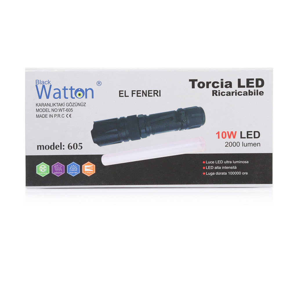 10W 2000 Lümen 4 Renk Güçlü EL Feneri Wt-605 10W 2000 Lümen 4 Renk Güçlü EL Feneri Wt-605