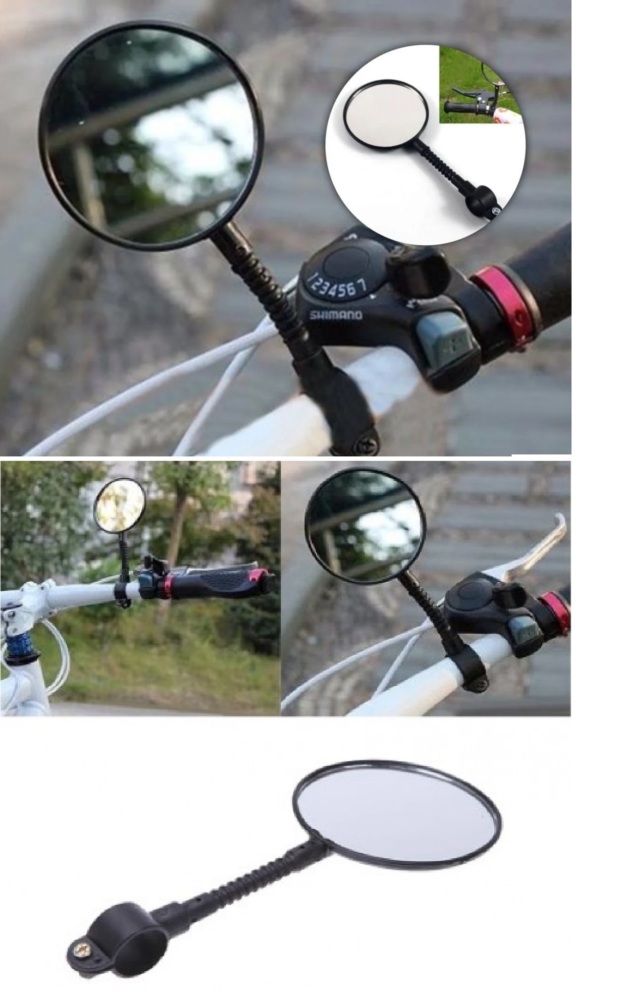CLZ174 2 Adet Bisiklet Dikiz Aynası Gidona Sabitlenir Geri Görüş Aynası