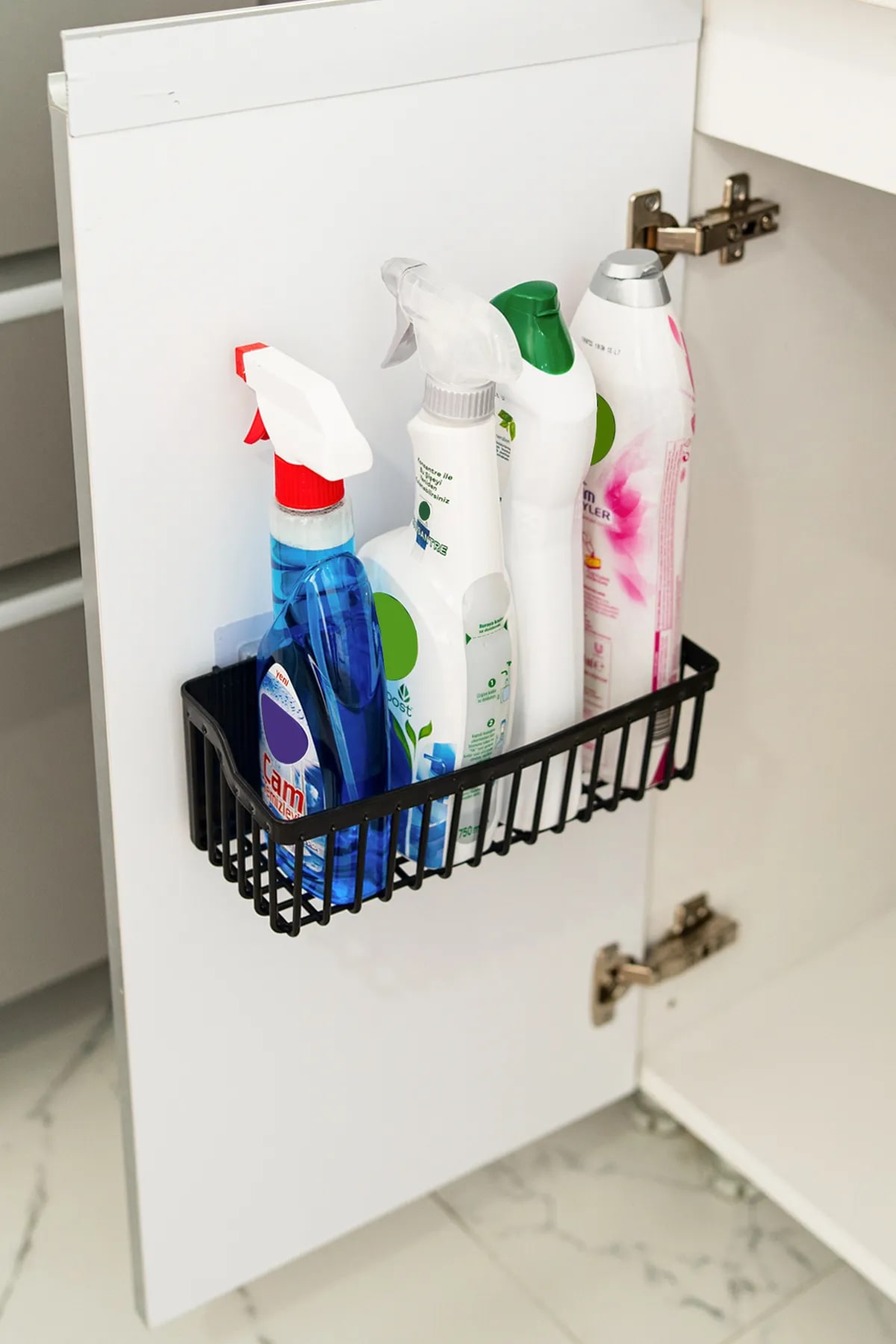 CLZ174 2 Li Plastik Yapışkanlı Askılı Mutfak- Banyo Rafı Düzenleyici Duş Şampuanlık
