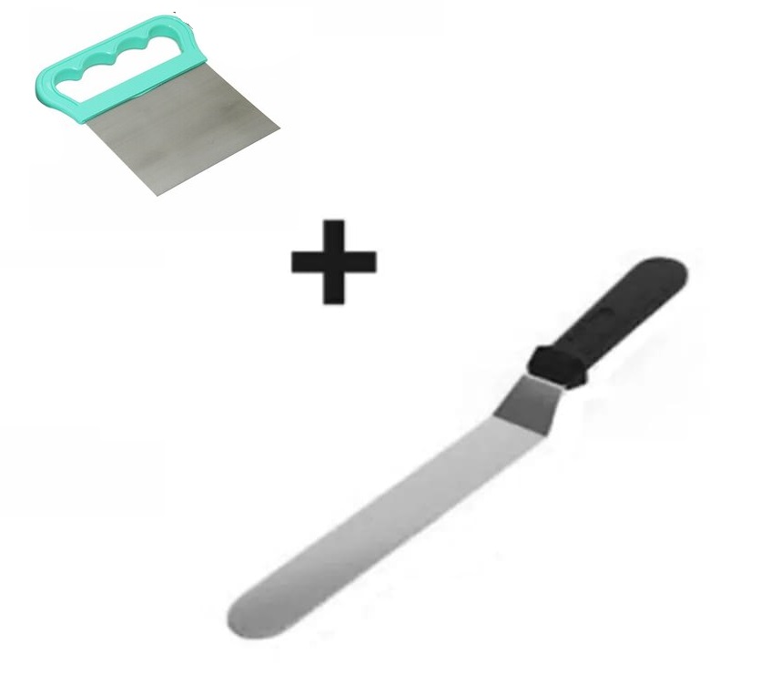 2li Set Hamur Şekillendirici Eğik Pasta Spatulası ve Metal Hamur Kesici Kazıyıcı Spatula 2li Set Hamur Şekillendirici Eğik Pasta Spatulası ve Metal Hamur Kesici Kazıyıcı Spatula