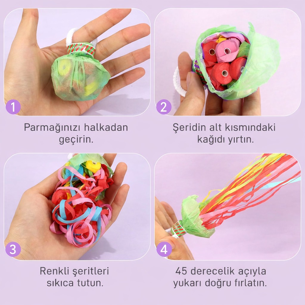 30 Şeritli Renkli Elle Atılan Konfeti – 5 Metre Uzayan Şerit Konfeti 1 Adet 30 Şeritli Renkli Elle Atılan Konfeti – 5 Metre Uzayan Şerit Konfeti 1 Adet