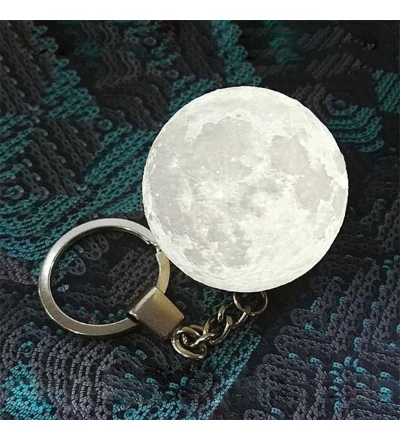 CLZ174 3D Led Anahtarlık  Moon Lamba Işıklı Ay Anahtarlık