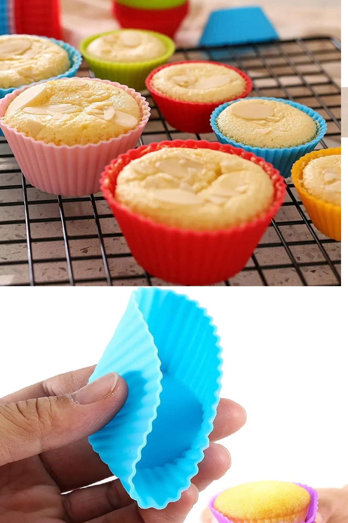 CLZ174 6 Adet Yıkanabilir Mini Tırtıklı Muffin Kalıbı- Ribanalı Kek-Cupcake- Renkli Hamur Işi Kabı