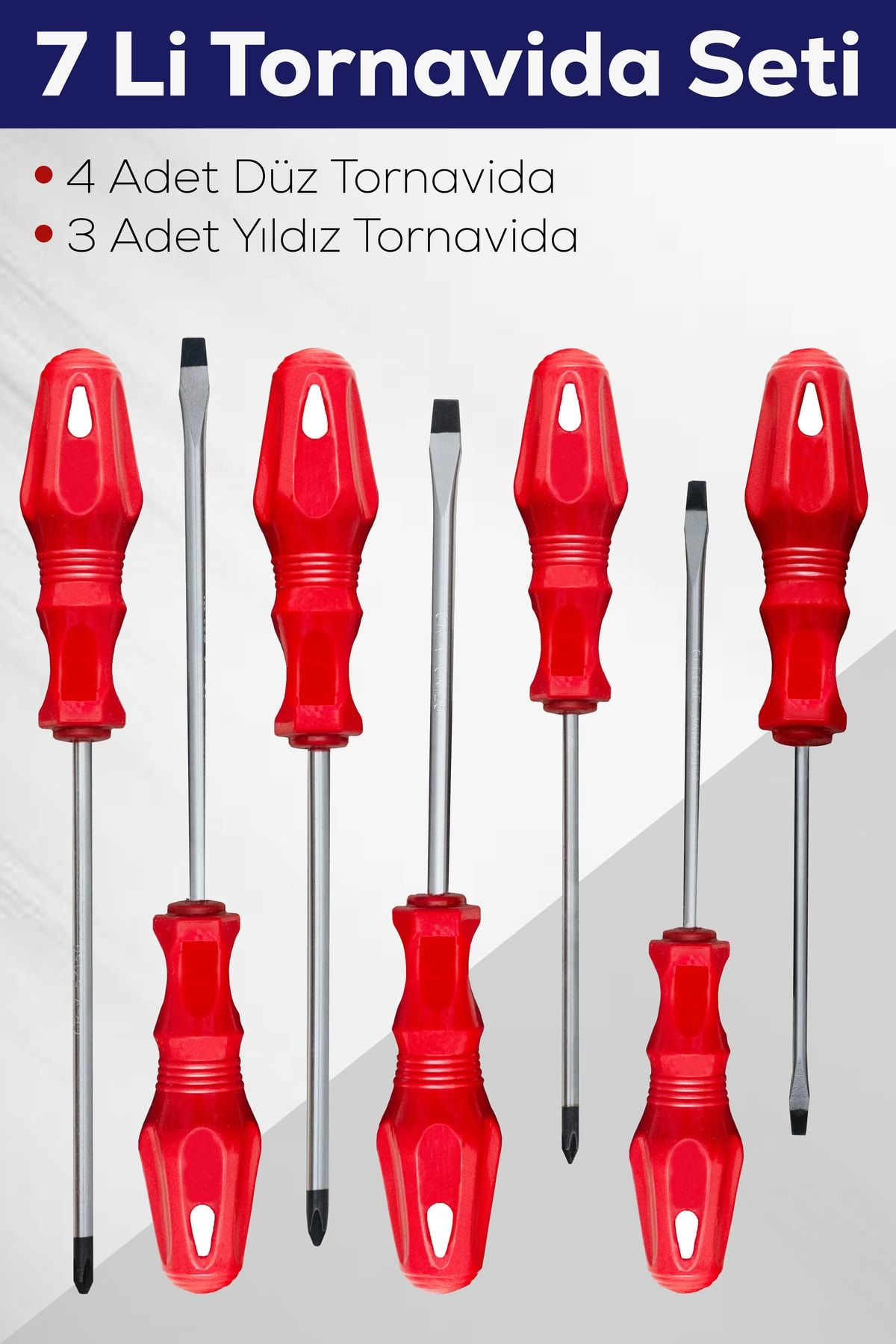 7'li Tornavida Seti (4 ADET DÜZ TORNAVİDA 3 ADET YILDIZ TORNAVİDA)