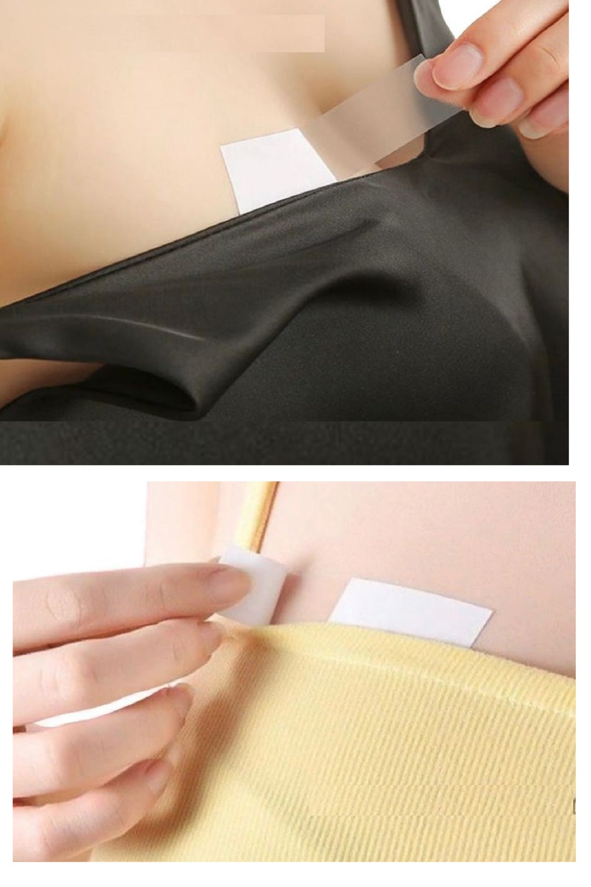 CLZ174 72 Adet Çift Taraflı Transparan Dekolte Kapatıcı Yapışkan  Paça Boyu Düzeltici -Askılı Elbise Bandı