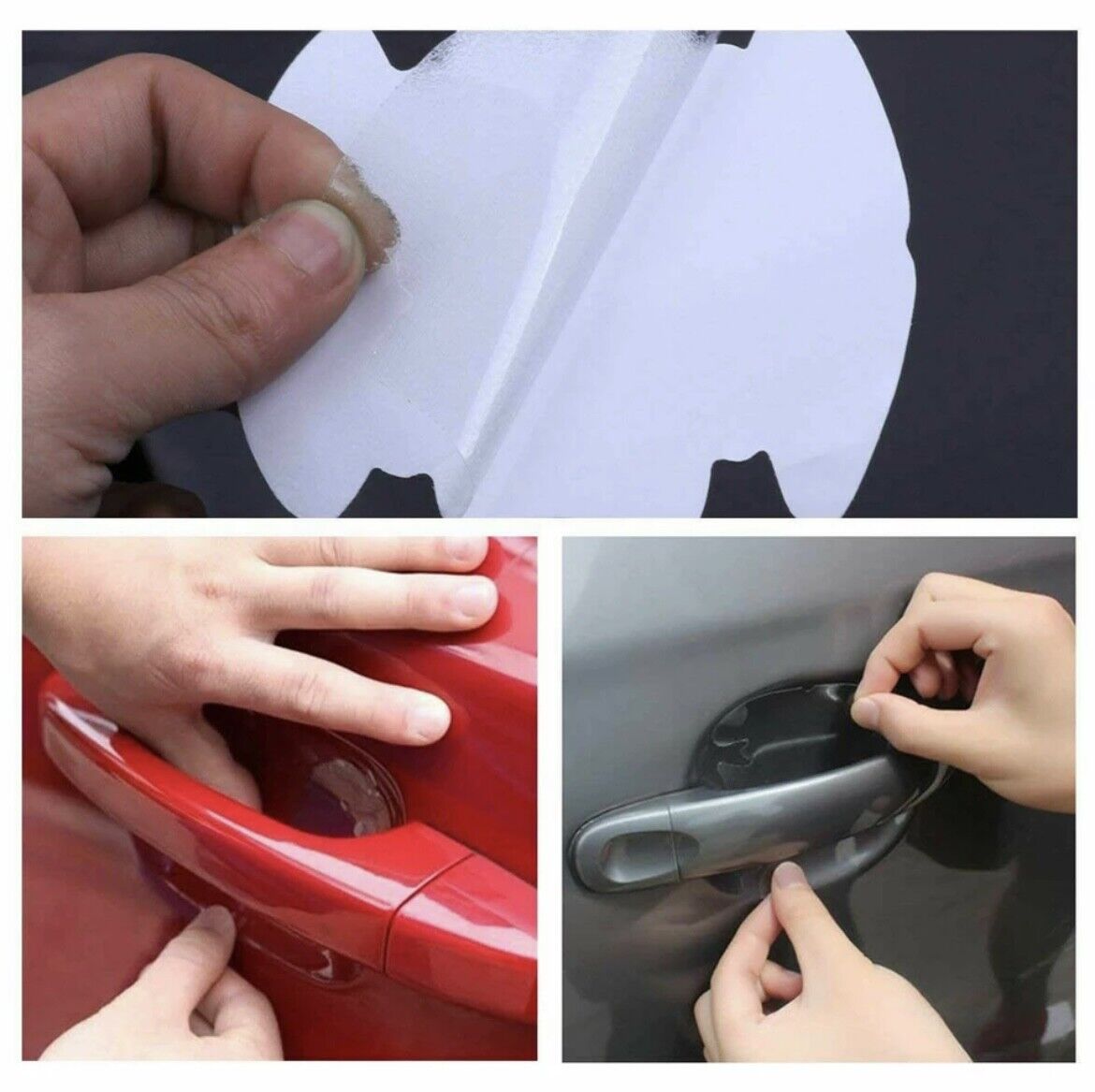 CLZ174 8 Adet Araba Kapı Kolu Koruyucu Çizilme Önleyici Şeffaf Sticker Film Koruma Seti
