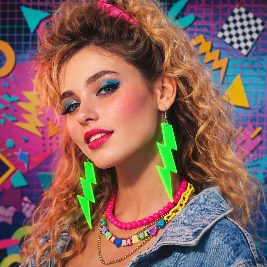 80’ler 90'lar Retro Neon Yeşil Şimşek Küpe 10 cm 80’ler 90'lar Retro Neon Yeşil Şimşek Küpe 10 cm