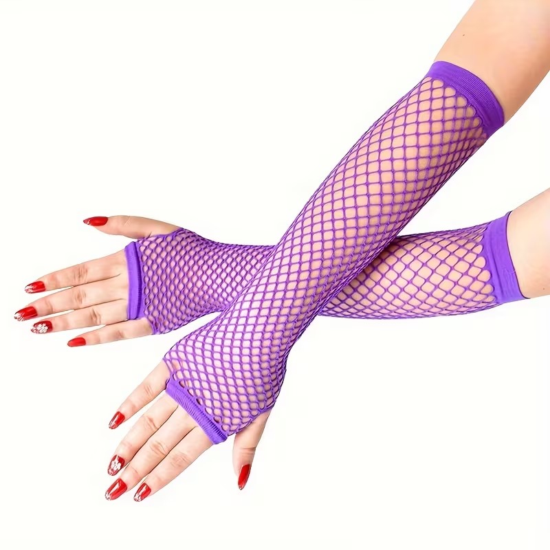 80’ler 90’lar Retro Mor File Parmaksız Eldiven 26 cm 80’ler 90’lar Retro Mor File Parmaksız Eldiven 26 cm