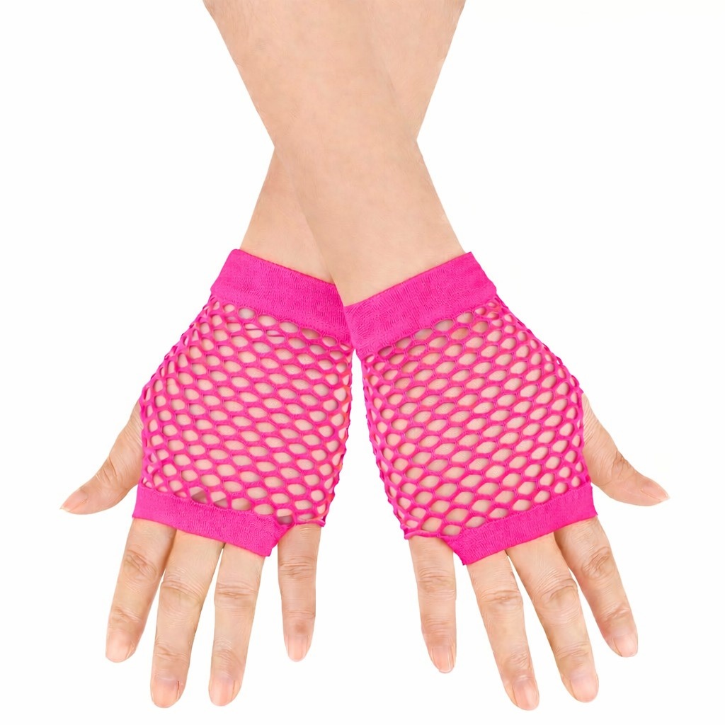 80’ler 90’lar Retro Neon Fuşya Şeker Pembesi File Parmaksız Kısa Eldiven 11 cm 80’ler 90’lar Retro Neon Fuşya Şeker Pembesi File Parmaksız Kısa Eldiven 11 cm