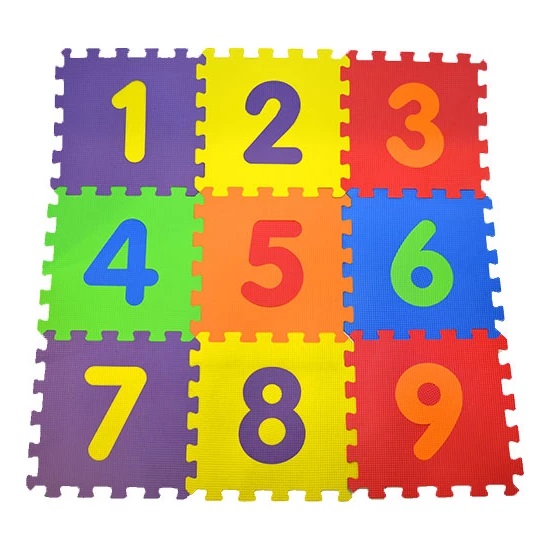 CLZ174 9 Parça Çocuk Oyun Karosu Eva Puzzle Yer Matı Sayılar Eğitici Oyun Halısı
