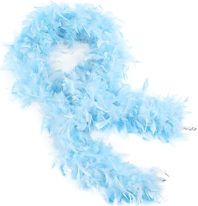 Açık Mavi Renk Kabarık Kalın Otriş Boa Tüy 6 cm Genişlik 180-200 cm Uzunluk Açık Mavi Renk Kabarık Kalın Otriş Boa Tüy 6 cm Genişlik 180-200 cm Uzunluk