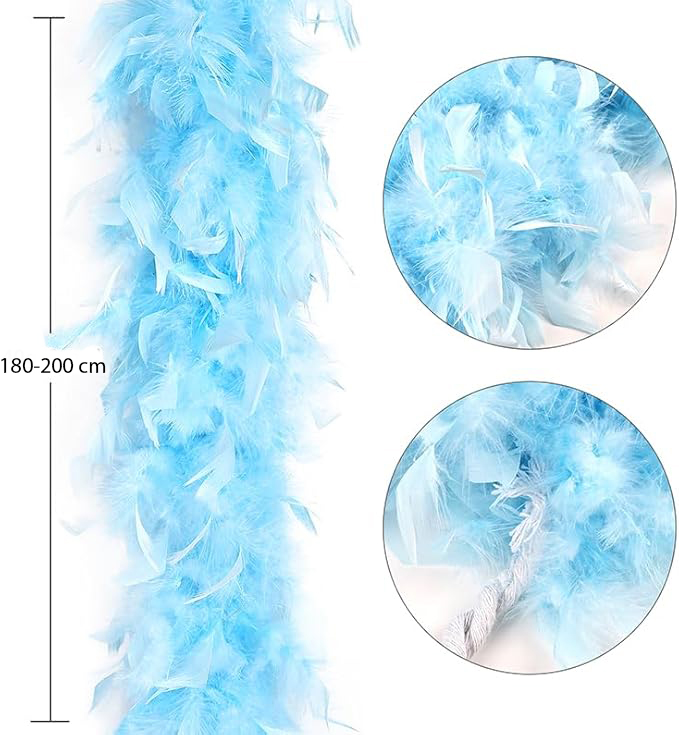 Açık Mavi Renk Kabarık Kalın Otriş Boa Tüy 6 cm Genişlik 180-200 cm Uzunluk Açık Mavi Renk Kabarık Kalın Otriş Boa Tüy 6 cm Genişlik 180-200 cm Uzunluk