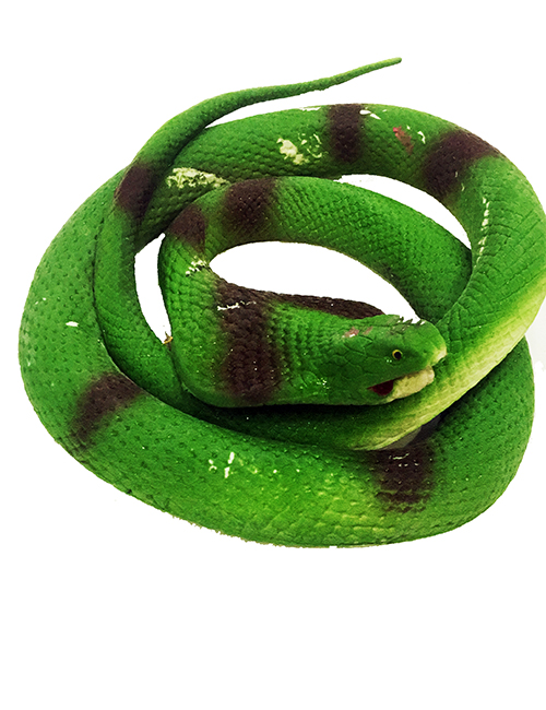 Açık Yeşil Renk Yassı Kafa Yumuşak Gerçekçi Kobra Yılan 95 cm (CLZ)