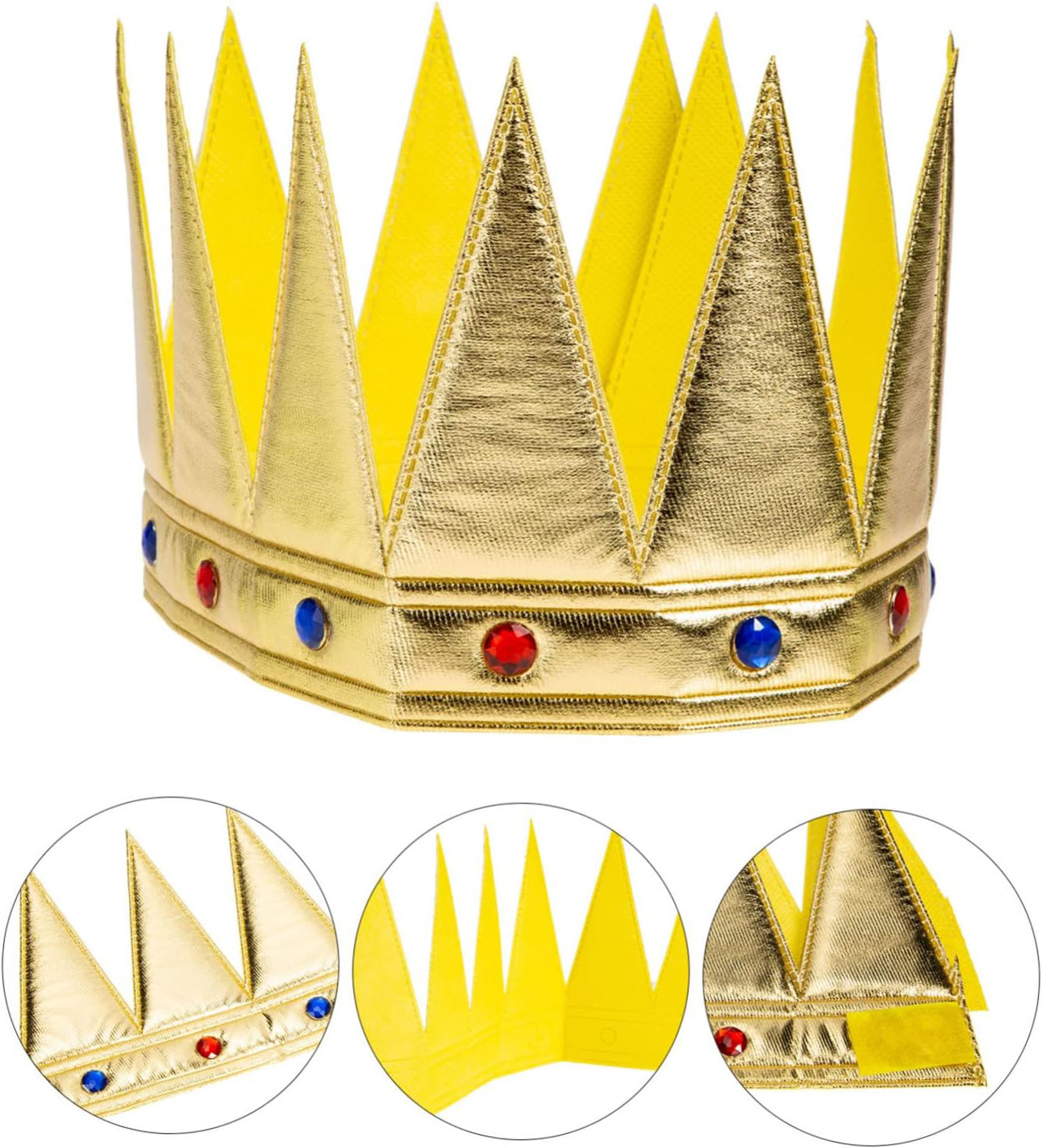 Altın Renk Eva Yumuşak Kral Kraliyet Tacı Yetişkin Çocuk Uyumlu 55 cm (CLZ)