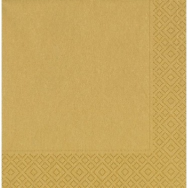 Altın Renk Kağıt Peçete 20 Adet 33x33 cm (CLZ)