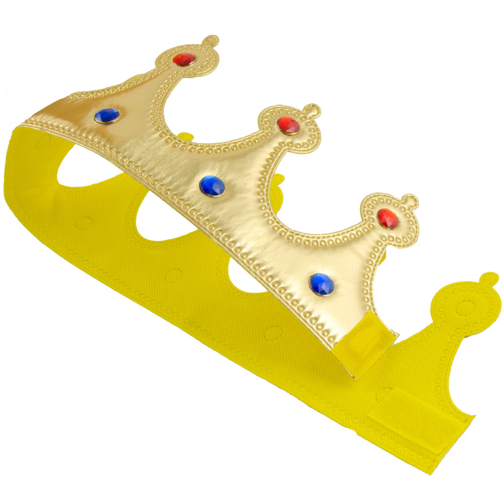 Altın Renk Kumaş Malzemeden İmal Çocuk Kral Tacı 57 cm (CLZ)