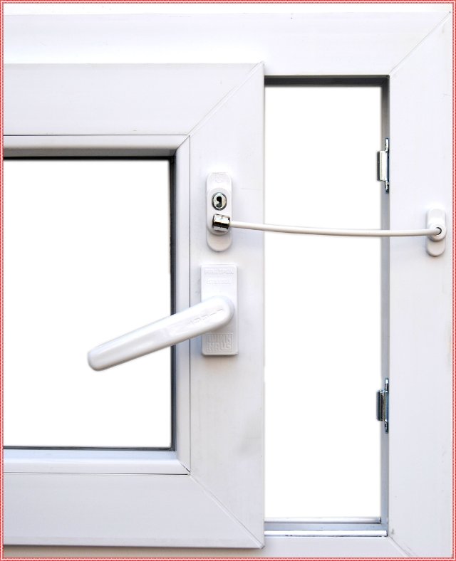 CLZ174 Anahtarlı Halatlı Pvc Kapı Pencere Emniyet Kilidi