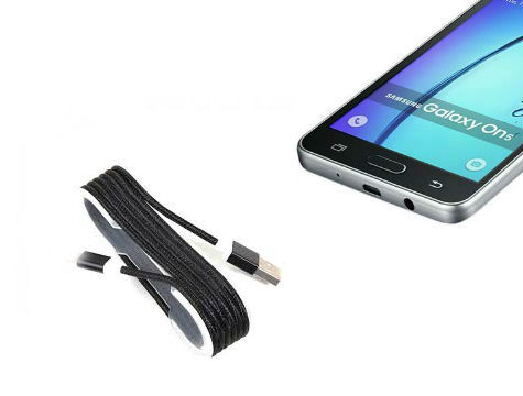 CLZ174 Android Örgü Şeklinde Renkli Çelik Şarj Data Kablosu - Siyah